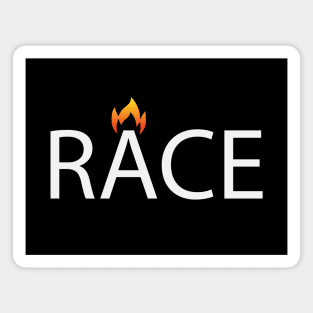 Race artistic text design Magnet